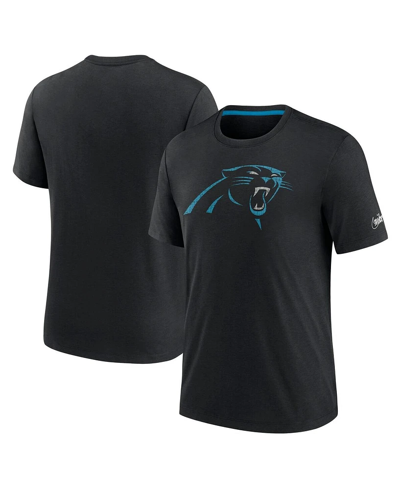 Nike Men's Black Carolina Panthers Playback Logo Tri-Blend T-Shirt