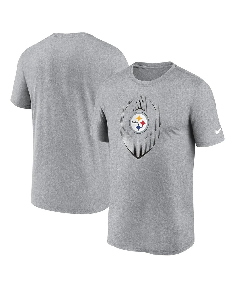 Nike Men's Heather Gray Pittsburgh Steelers Primetime Legend Icon Performance T-Shirt