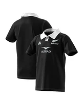 Adidas Big Boys and Girls Black New Zealand Rugby 2024/25 Home Replica Jersey