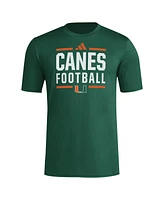 Adidas Men's Miami Hurricanes Locker Football Pre-Game Aeroready T-Shirt