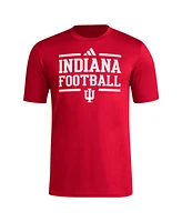 Adidas Men's Maroon Indiana Hoosiers Locker Football Pre-Game Aeroready T-Shirt