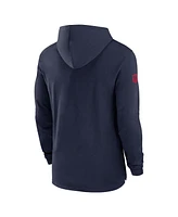 Nike Men's Navy New England Patriots Sideline Hoodie Performance Long Sleeve T-Shirt