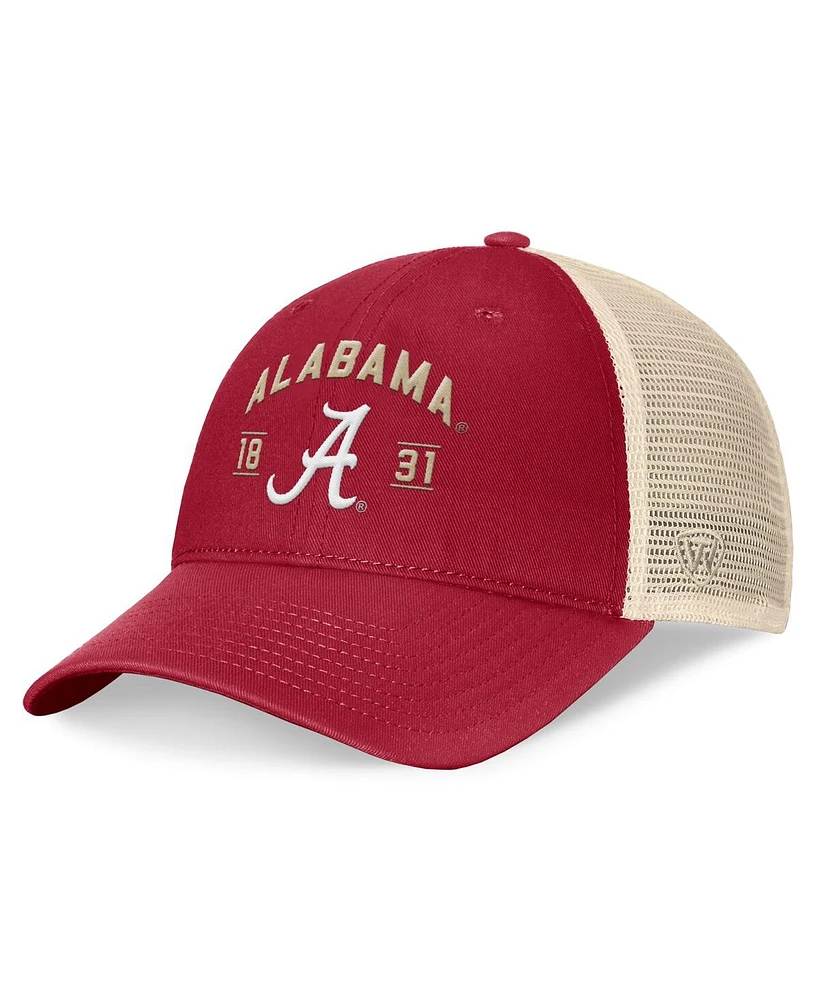 Top of the World Men's Crimson Alabama Crimson Tide Heritage Waylon Trucker Adjustable Hat