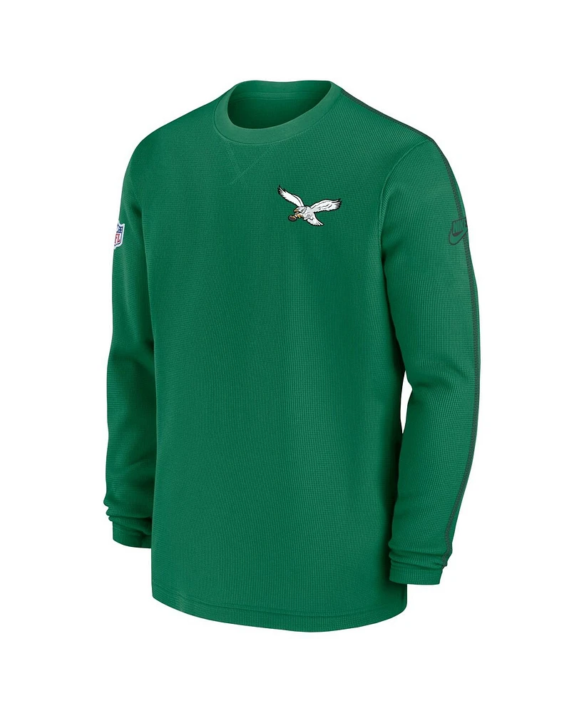 Nike Men's Kelly-Green Philadelphia Eagles Alternate Logo Coach Long Sleeve T-Shirt