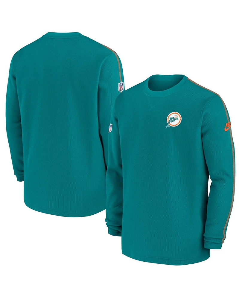 Nike Men's Aqua Miami Dolphins Alternate Logo Coach Long Sleeve T-Shirt