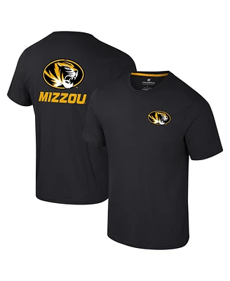 Colosseum Men's Black Missouri Tigers Logo Lockup 2-Hit Active Blend T-Shirt