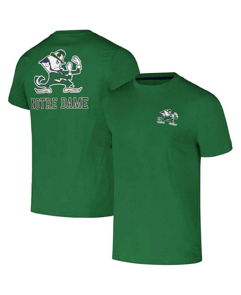 Colosseum Men's Green Notre Dame Fighting Irish Logo Lockup 2-Hit Active Blend T-Shirt