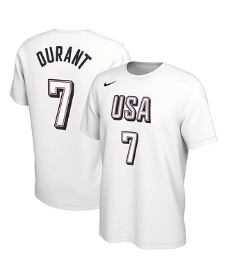 Nike Men's Kevin Durant White Usa Basketball 2024 Summer Olympics Name Number T-Shirt