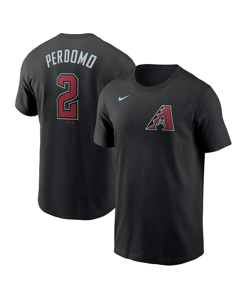 Nike Men's Geraldo Perdomo Black Arizona Diamondbacks 2024 Fuse Name Number T-Shirt