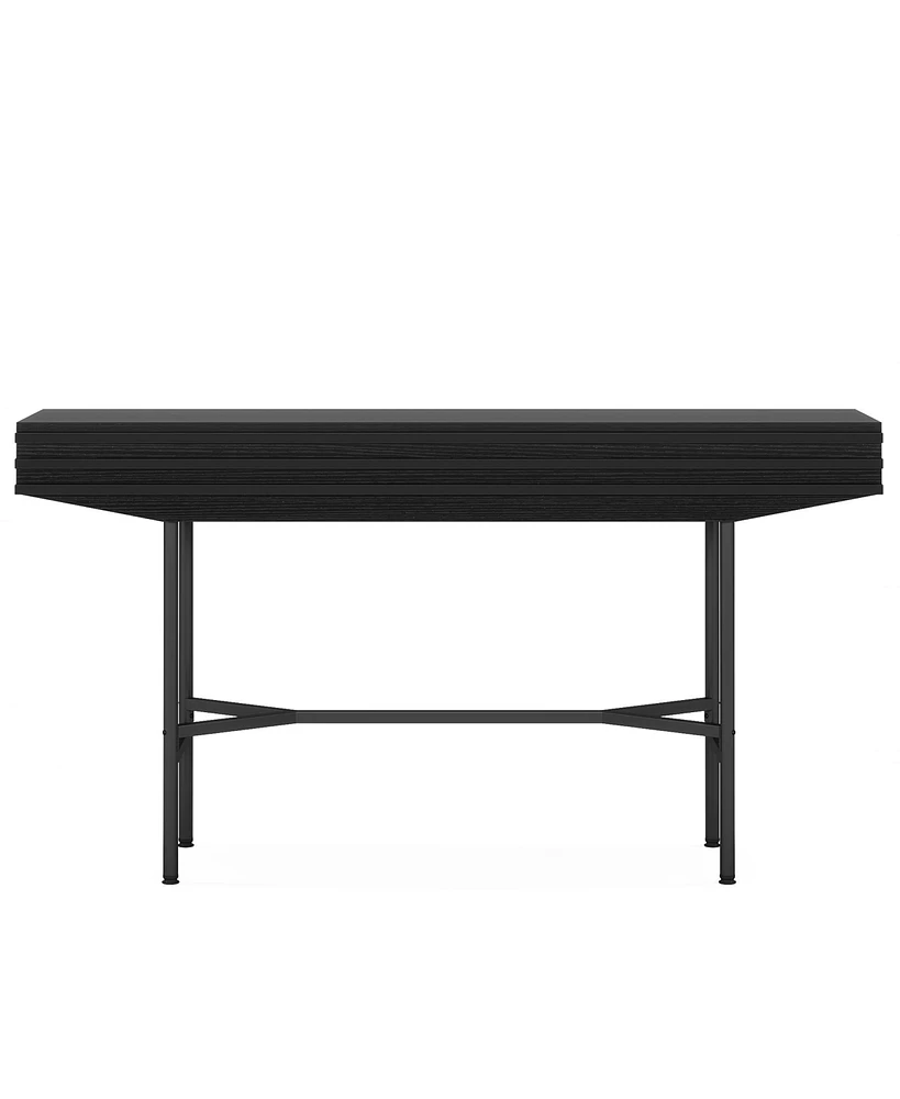 Tribesigns 55 Inches Console Table for Entryway, Narrow Sofa Table Behind The Couch for Living Room, Black Hallway Foyer Table for Entryway Entrance