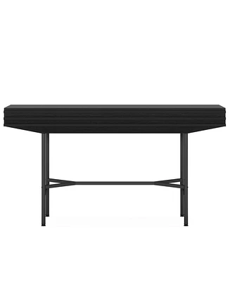 Tribesigns 55 Inches Console Table for Entryway, Narrow Sofa Table Behind The Couch for Living Room, Black Hallway Foyer Table for Entryway Entrance