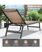 Skonyon 3 Pieces Patio Chaise Lounge Chair and Table Set for Poolside Yard