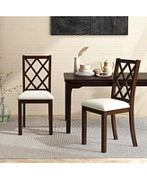 Givimo Dining Chair Set of 2 Wood Kitchen Chairs with Upholstered Seat Cushion and Rubber Wood Legs