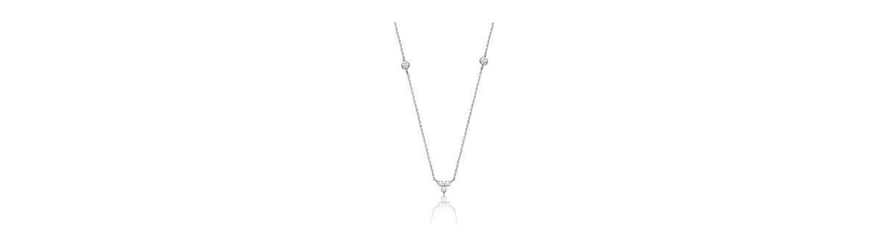 GiGiGirl Stunning Sterling Silver White Gold Plated Cubic Zirconia on Triangle Pendant