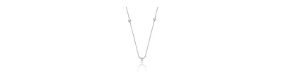 Genevive Stunning Sterling Silver White Gold Plated Cubic Zirconia on Triangle Pendant