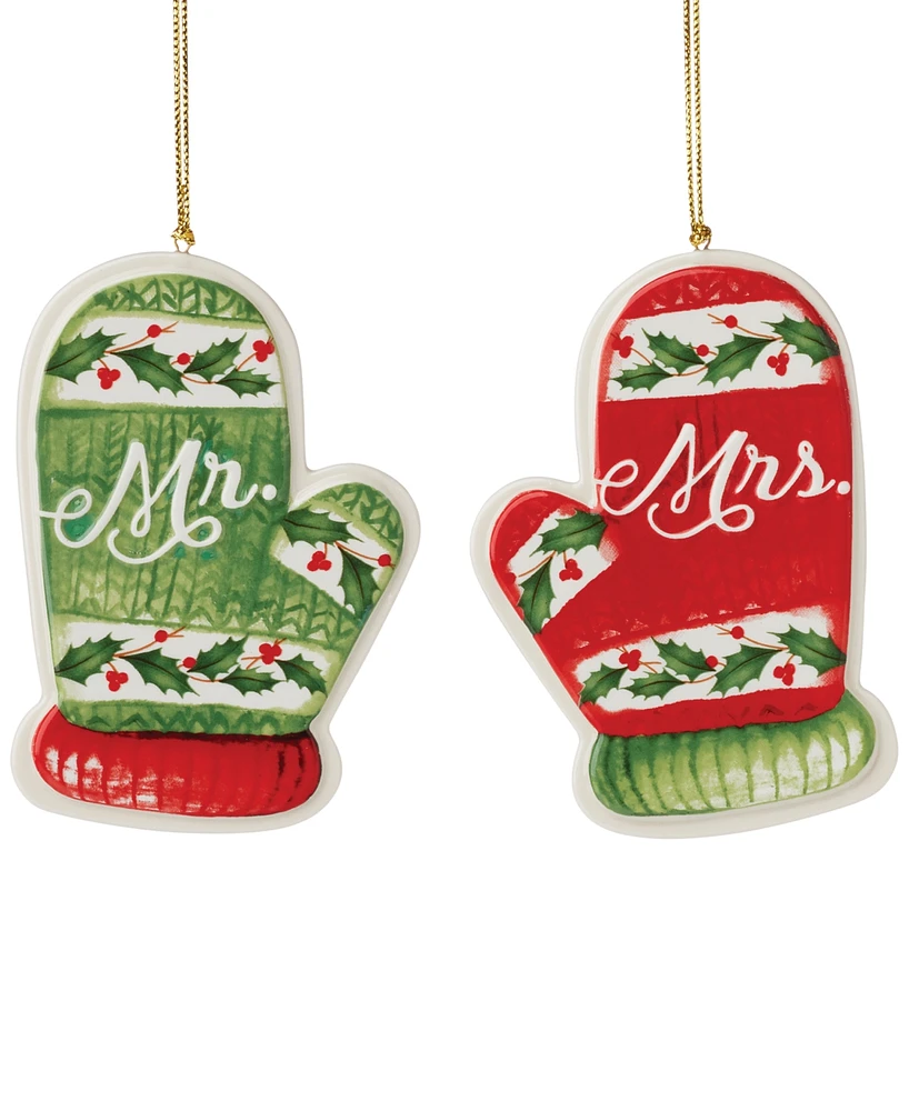 Lenox Mr. & Mrs. Candy Cane Ornament Set