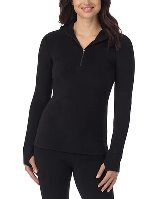 Cuddl Duds Fleecewear Half-Zip Hooded Top