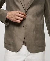 Mango Men's Linen Suit Blazer