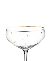 Godinger Gold Pearl Coupe Glasses, Set of 2