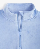 Id Ideology Big Girls Quarter-Zip Velour Top, Created for Macy's