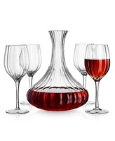 Godinger 5 Piece Wine Carafe Set with 4 Goblets