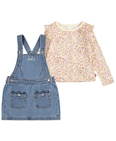 Levi's Little Girls 2-Piece Denim Pinafore Dress Set