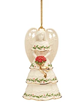 Lenox 2024 Holiday Angel Bell Holding Flowers Ornament