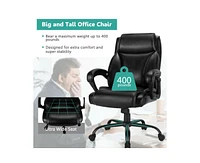 Sugift 400 Pounds Big and Tall Adjustable High Back Leather Office Chair