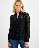 I.n.c. International Concepts Petite Lace Top, Created for Macy's