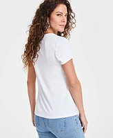 I.n.c. International Concepts Women's Raining-Crystal V-Neck Tee, Created for Macy's