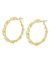 Steve Madden Knot Link Hoop Earrings