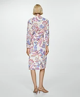 Mango Women's Printed Bow Dress