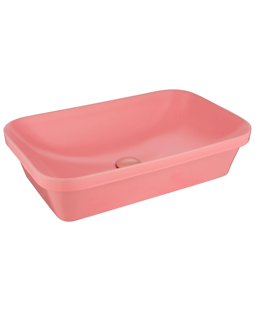 Simplie Fun Art Basi Ceramic Self-Rimming Oval Vanity Sink (24" x 14.5" x 5.8")