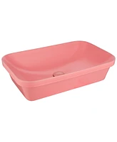 Simplie Fun Art Basi Ceramic Self-Rimming Oval Vanity Sink (24" x 14.5" x 5.8")