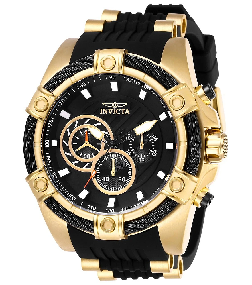 Invicta Men's Bolt Quartz Chronograph Black Dial Polyurethane Watch
