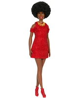 Barbie Fashionistas 65th Anniversary Doll 221 with Natural Black Hair, Red Dress Accessories - Multi