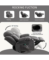 Streamdale Furniture Massage Function Sofa with 360° Swing, Heating, Usb, and Cup Holders