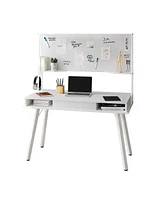 Streamdale Furniture Study Computer Desk With Storage & Magnetic Dry Erase Board