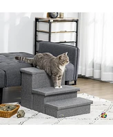 Streamdale Furniture 3-Step Dog Stairs with Storage for Toys, Treats, and Accessories