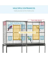 Streamdale Furniture Spacious and Mobile Bird Cage with Easy Cleaning and Access