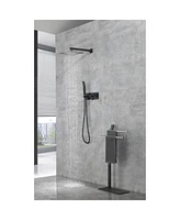 Streamdale Furniture Brass Shower Faucet Set Shower System 10 Inch Rainfall Shower Head With Handheld Sprayer