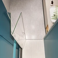 1 3/8" Adjustable Universal Pivot Shower Door with 1/4" Tempered Glass