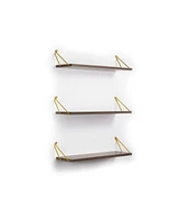 Altai Floating Wall Decor Wall Mounted Rustic Decorative Hanging Metal Bracket Triple Shelves