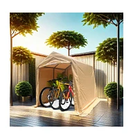 7x12FT Portable Garage Shelter with Roll-Up Doors & Vents