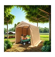 Streamdale Furniture 7x12FT Portable Garage Shelter with Roll-Up Doors & Vents