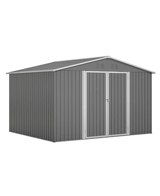 Streamdale Furniture 10x8FT All-Weather Metal Storage Shed with Lockable Doors