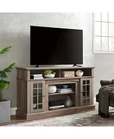 Modern Tv Stand for 65" Tv with Storage Space, Wash 58.25"x15.75"x32"