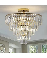 Streamdale Furniture Contemporary Gold Crystal Chandelier