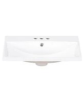24" Ceramic Vanity Top, White Basin, 3-Faucet Holes