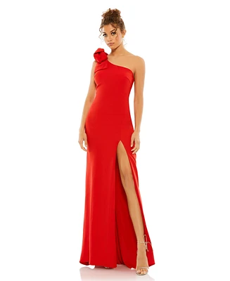 Mac Duggal Women's Bow One Shoulder Evening Gown